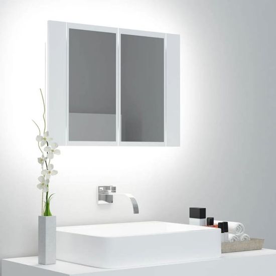 vidaXL Armoire à miroir avec LED blanc 60x31,5x62 cm main image 1