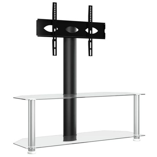 Meuble TV D'angle 2 Niveaux Pour 32-70 Pouces Noir