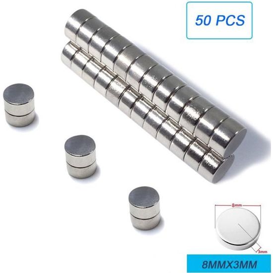 50pcs Petit Aimant Rond Cylindre 10mm X 3mm/0.39*0.12 N35 Aimant Puissant  Aimants Néodyme avec Boîte d'emballage