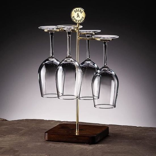 Support Verre Suspendu Dianoo Étagère à Verres à Vin Dorée De 27,5 Cm, Support Pour Verres à Vin, Support Sous étagère, Support Pour Verres à Pied, Support De Rangement Pour Verres à