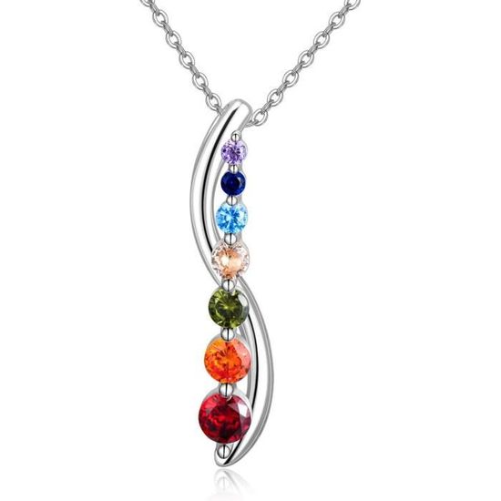 Collier Pendentif En Argent Sterling 925 ― Cristaux Violets, Thème Cœur ― Longueur Réglable 17.5-19 Pouces ― Neuf Sans Emballage