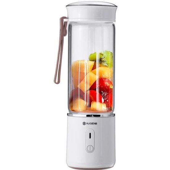 Mixeur Portable USB 500ml - 6 Lames Inox - Batterie 4000mAh - Pour Smoothies Et Jus - Sans BPA - Rose