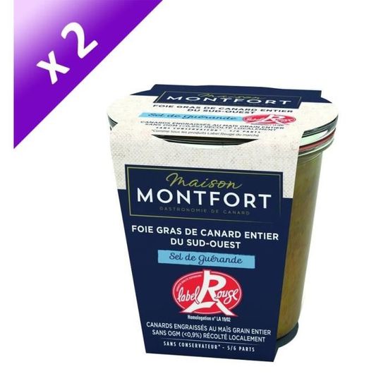 Lot De 2 Maison Montfort Foie Gras De Canard Entier Label Rouge Recette Au Sel De Guerande 180 G Achat Vente Pate Foie Gras 2 Foie Gras Au Sel De Guerande Cdiscount