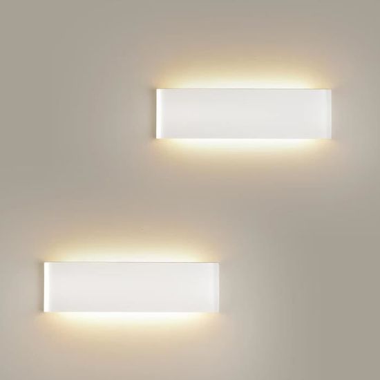Appliques Murales LED 18W - 2 Pack Noir - Éclairage Moderne Pour Salon, Chambre, Couloir | 4500K Blanc Neutre