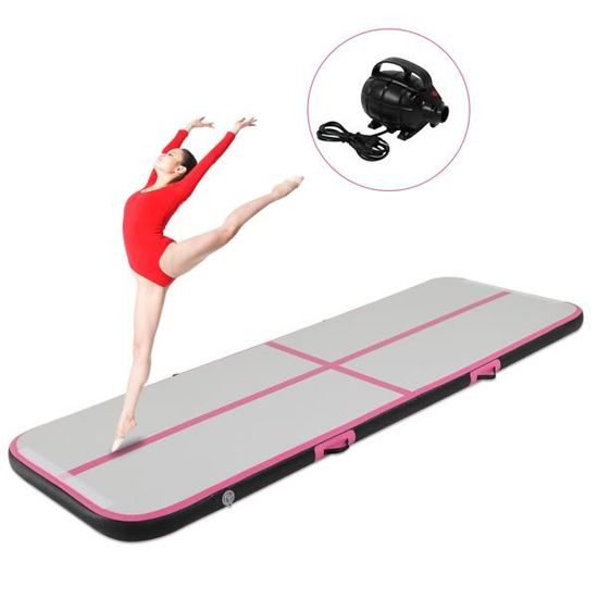 Tapis Gonflable D'acrobatie VEVOR 3 Mètres - Piste De Gym, Rose, Inclut Pompe - Pour Gymnastique & Jeux
