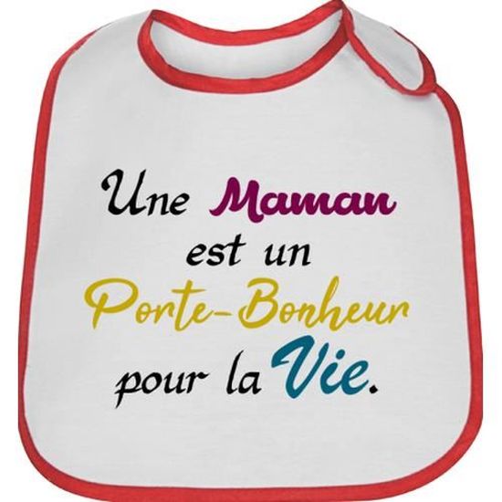 Bavoir Bebe Rouge Maman Porte Bonheur Cdiscount Puericulture Eveil Bebe