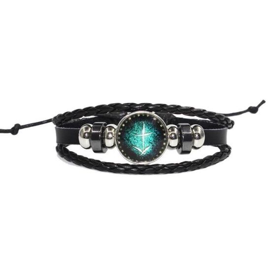 Bracelet Couple Constellation En Cuir PU - 12 Signes, Style Rétro, Pour Femme Et Homme, Cadeau Romantique - 8