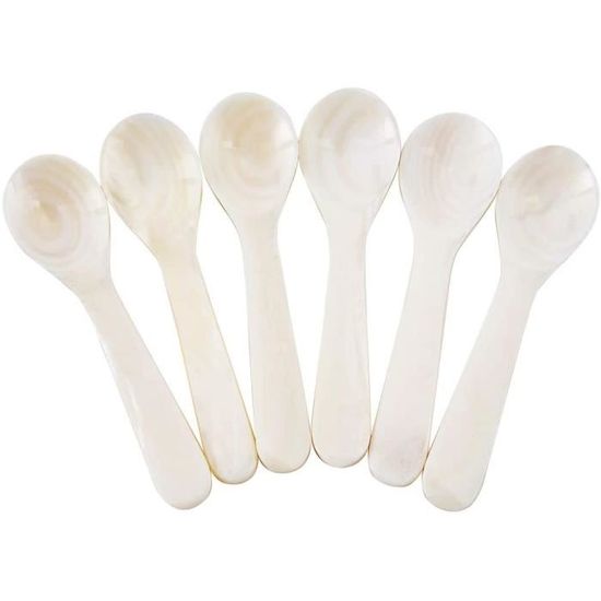 Cuillère En Nacre Pour Caviar - Avec Manche En Bois - Pour œufs, Glace, Sel, Café - Design élégant Et Naturel