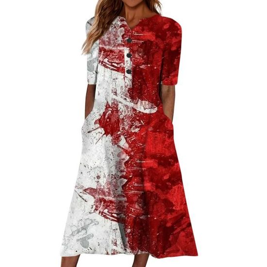 Robe Femmes - Coréenne En Dentelle Patchwork Pour, - FR57QW Red