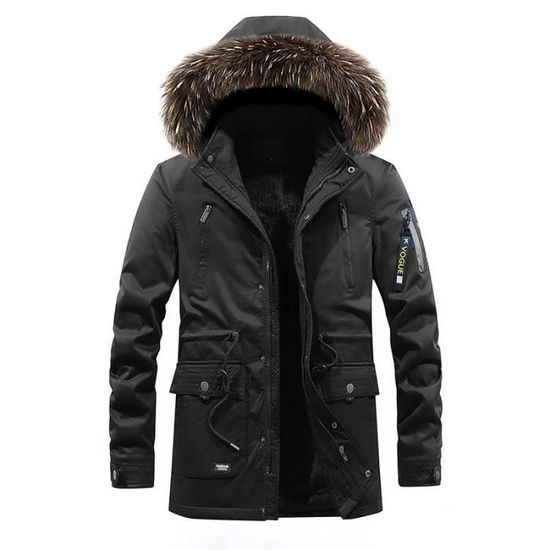 Parka col 2025 fourrure homme