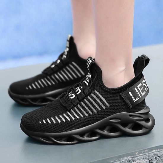 Enfant Courir Baskets Enfants Chaussures De Sport Noir Mode