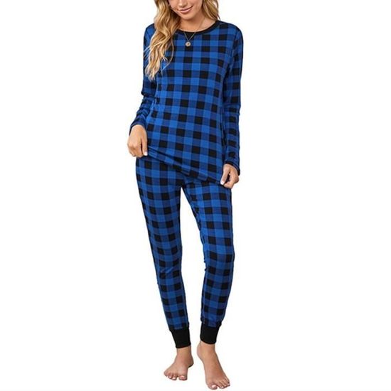 Pyjama Femme Été 2 Pièces IClosam - Coton Court à Carreaux - Débardeur Et Short