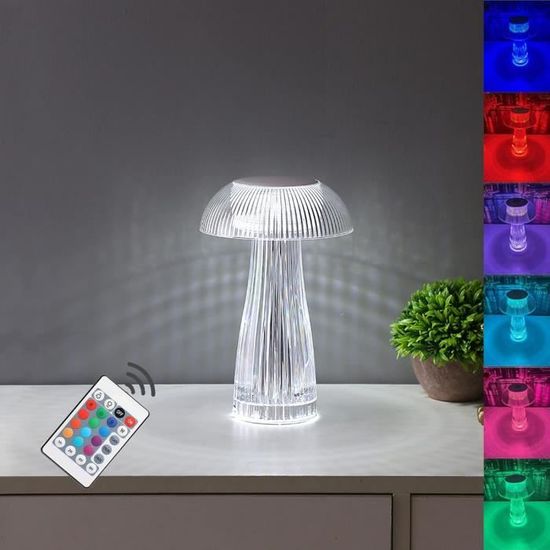 Lampe De Chevet Tactile Rechargeable - Veilleuse RGB Et Blanc Chaud - Dimmable 2200 MAh - Portable Avec Poignée - 10
