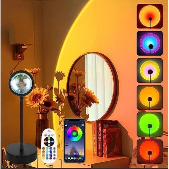 Lampe Champignon Projecteur LED 16 Couleurs + Haut-parleur Bluetooth - Lumière D'ambiance Pour Chambre Avec Télécommande (Batterie 2000mAh)