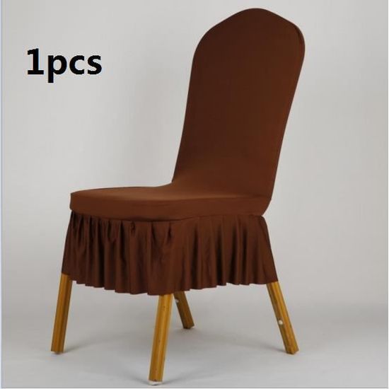1 PCS brun élasticité Housse Chaise Spandex Polyester Lycra Fini Tabouret Fauteuil Extensible housses de chaise dos droit extensible