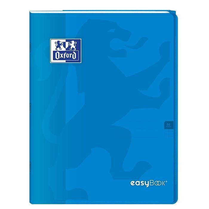 OXFORD Cahier Easybook agrafé - 21 x 29,7 cm - 96p seyès - 90g - Bleu