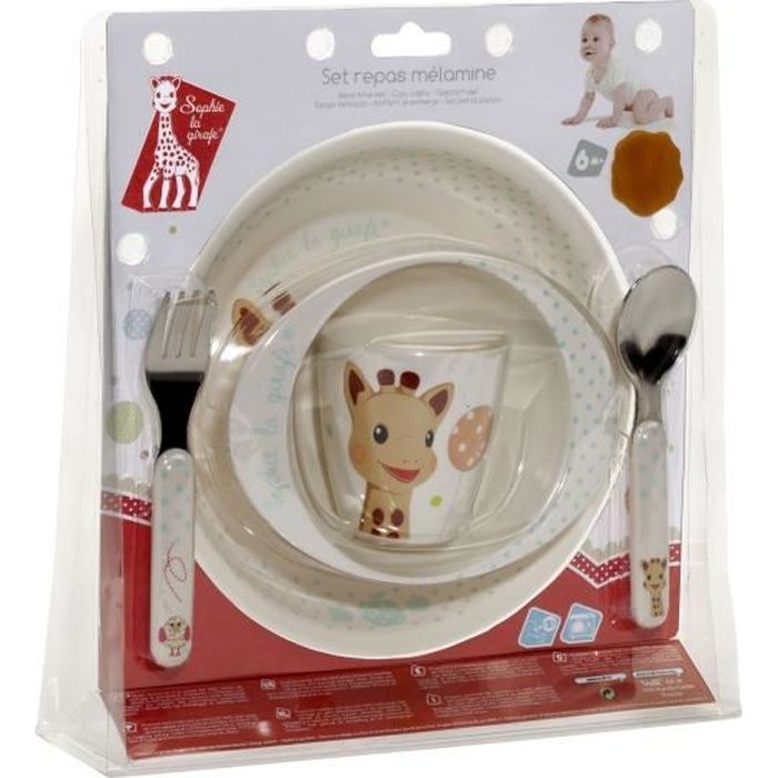 SOPHIE LA GIRAFE Coffret repas 5 pcs modèle ballon