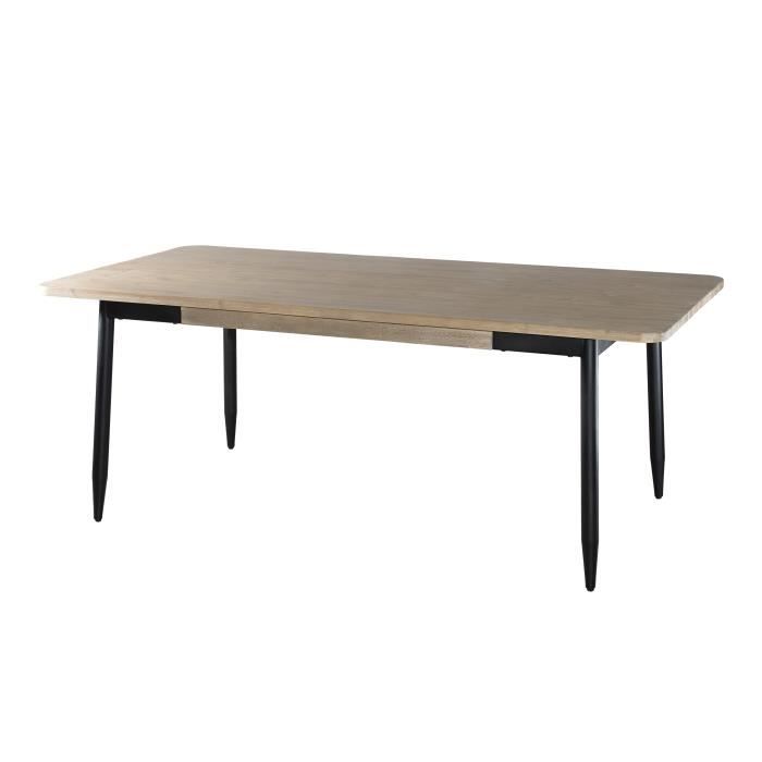 MACABANE AGATHE - Table à manger rectangulaire 200x100cm pieds métal noir