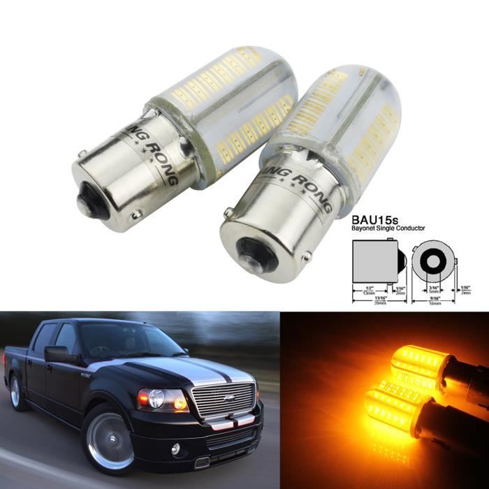 2x Orange Jaune Ampoules PY21W 1156 BAU15s 8W COB LED feu de position clignotant