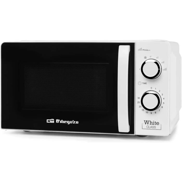 Orbegozo Micro-ondes avec 20 litres de capacité, 6 niveaux de fonctionnement, minuterie jusqu'à 30 minutes, 700 W de puissance 700 W