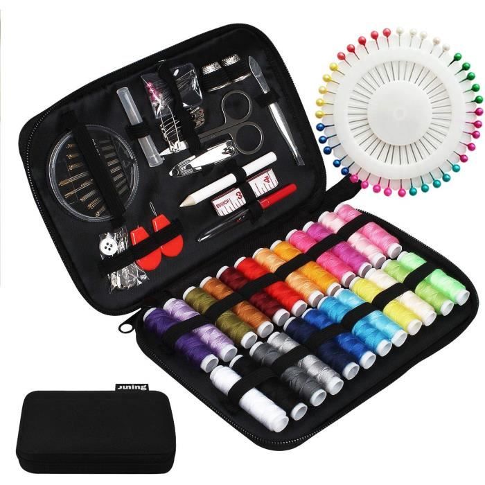A-Ordinaire JUNING Kit Couture Complet avec Boîte, 130 pcs Premium Couture Accessoires, Set de Couture pour Voyage Famille Maison -