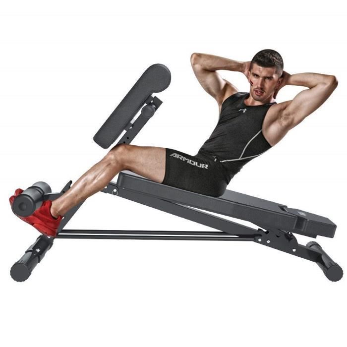 Banc de Musculation Chaise Romaine Multifonctionnelle Chaise Réglable à 5 Vitesses avec Roulement Triangle pour Bureau à Domicile