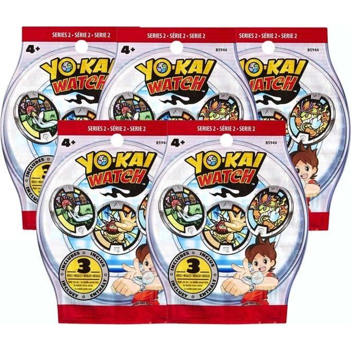 Sachets de 3 médailles Yo-Kai Watch - x5