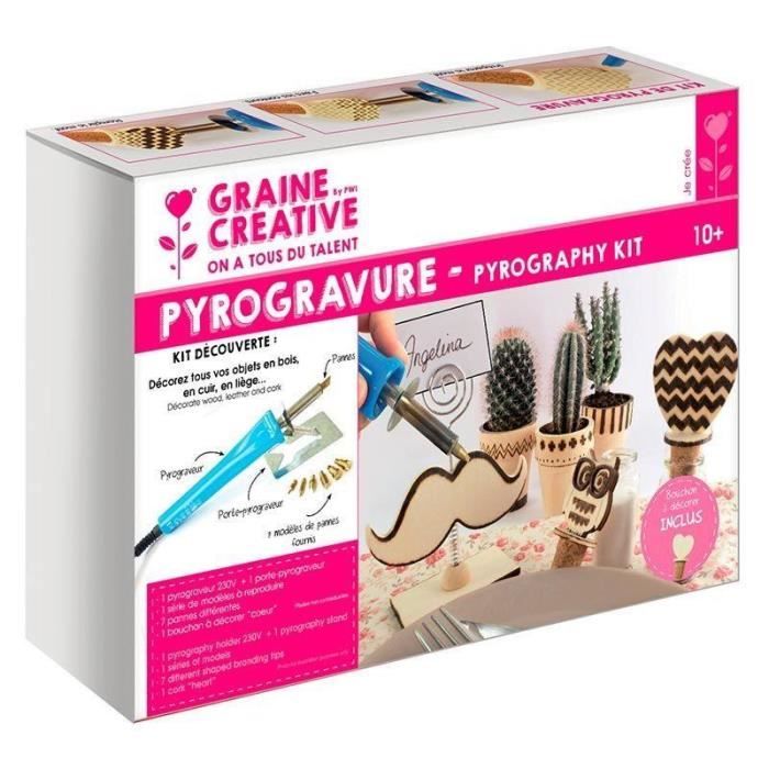 Kit decouverte pyrogravure 7 pannes + accessoires