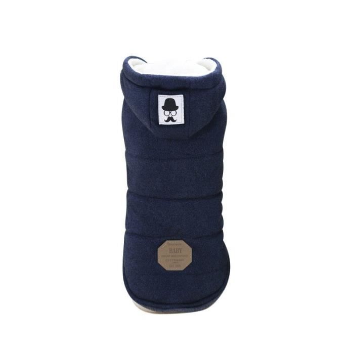 Manteau Blouson,Vêtements pour animaux de compagnie Automne et hiver, Lingerie moustache, sweat à capuche, petit - Type Bleu-S