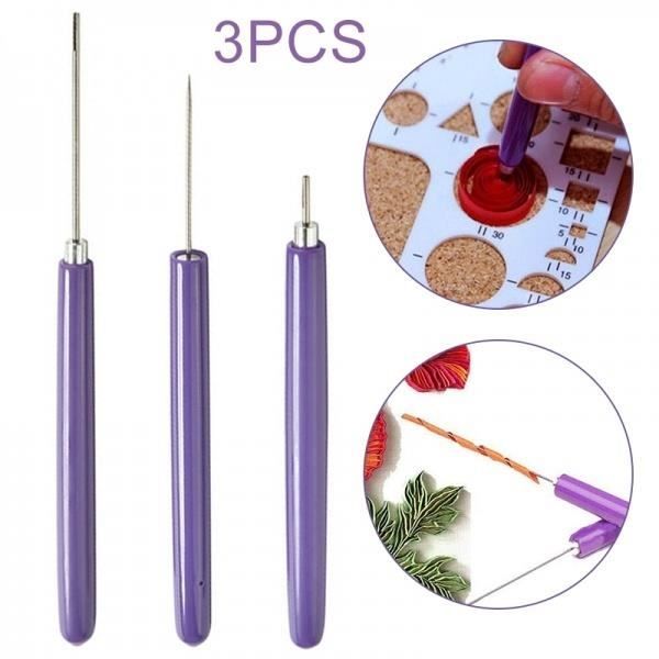 Nouvelle Arrivée 3 Pcs Papier Quilling Outil Origami 2 Assorties Aiguilles Fourchues + 1 Fendue Artisanat