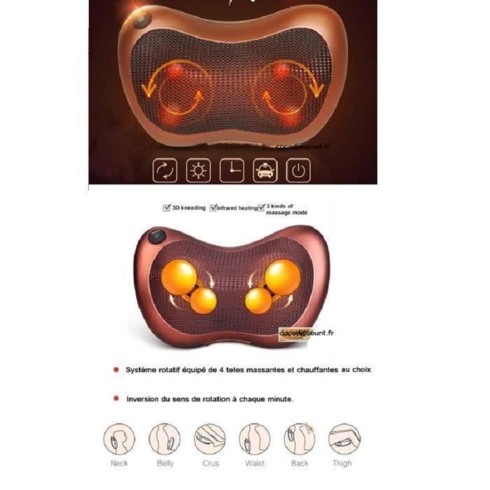 MARSEE Coussin massage chauffant, massant bien etre shiatsu
