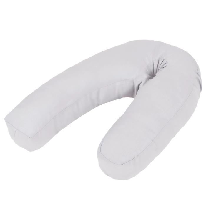 Coussin de grossesse en forme de J 54 x 43 cm Gris
