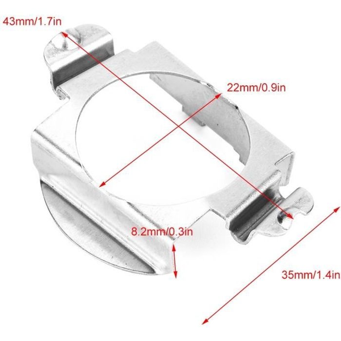 1 paire de support de retenue adaptateur pour ampoules de phares H7 LED pour Mercedes - Benz Ford Argent
