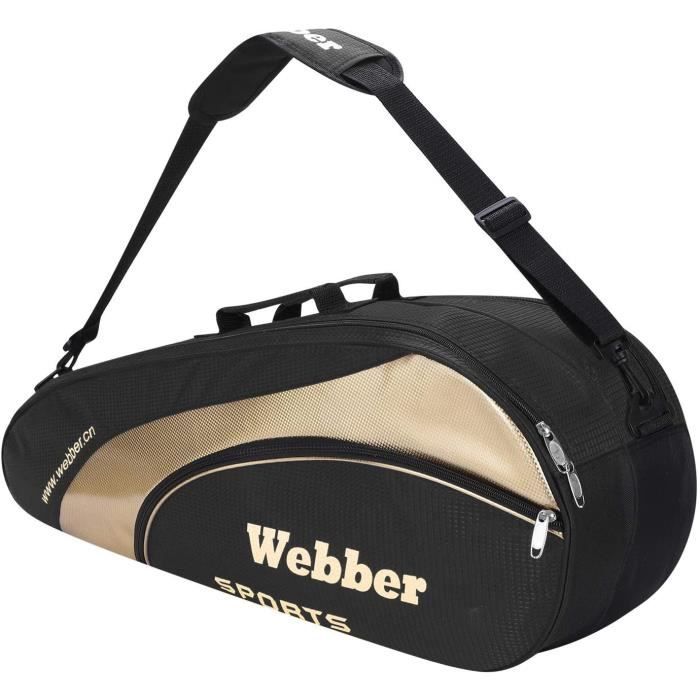 Sac de Raquette de Badminton-Tennis Grande Capacité Sac à Bandoulière pour Organiseur 36 Raquettes Portable Sac d'équipements 59