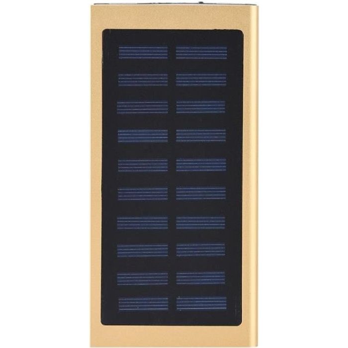 Drfeify batterie externe portable 10000mAh Dual USB Portable Fast Charge Solaire Mobile Power Bank Boîtier En Métal DIY Kit Or