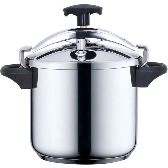 KITCHEN MOVE Autocuiseur + Panier vapeur - 10 L - Gris et noir - Tous feux dont induction