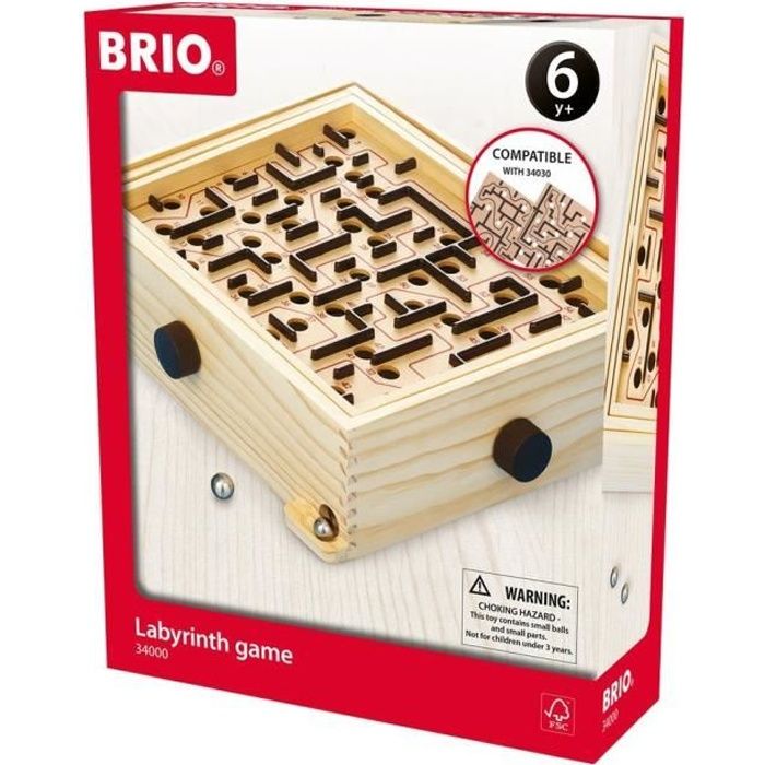 Brio Jeu de Labyrinthe (L’Original) - Jeu d'adresse en bois - Ravensburger - Enfant et adulte dès 6 ans - 1 joueur - 34000