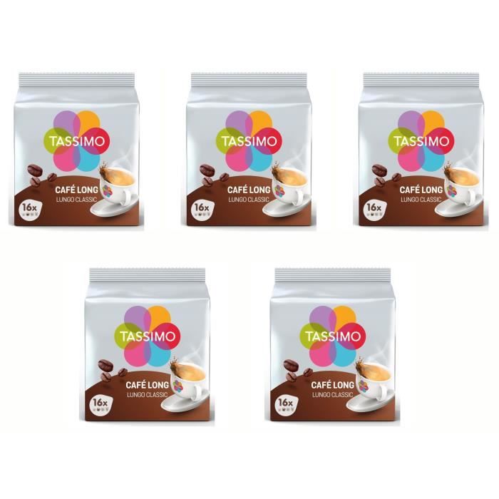 Lot de 5 - Tassimo L'Or Café long classique x16 - 104g