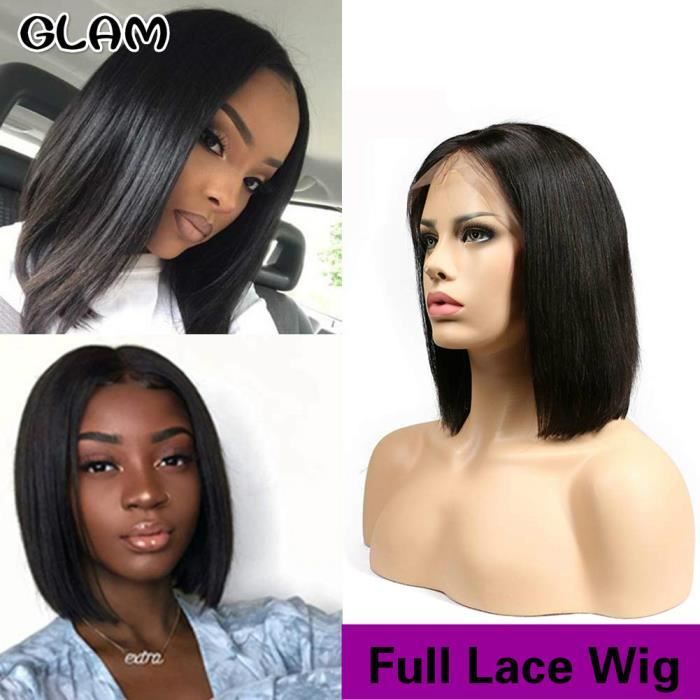 16pouce Perruque Bob Brésilienne full Lace Cheveux Naturel Lace Wig Human Haïr