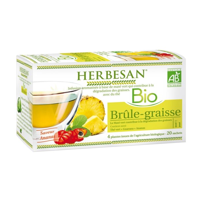 Herbesan Bio Infusion Brûle-graisse Saveur Ananas n° 11 - 20 sachets