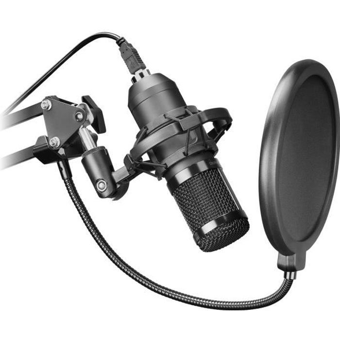 Mars Gaming MMICPRO - Microphone PC pour Streamings et ASMR - Ultra-Haute Définition - Noir