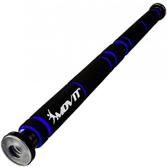 MOVIT Barre de traction porte, à visser, 63 cm à 100 cm noir-bleu