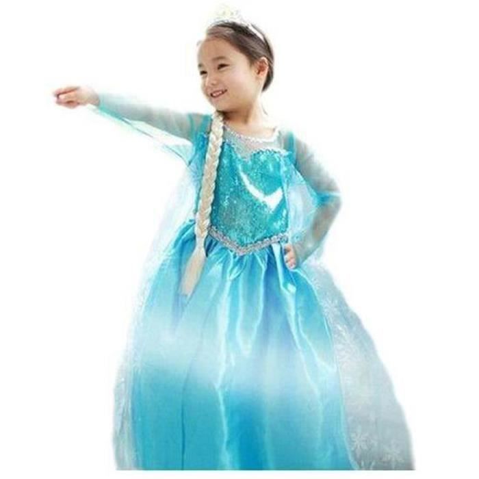 Costume de Reine des Neiges Filles - Robe de Soiré 5-6 ans