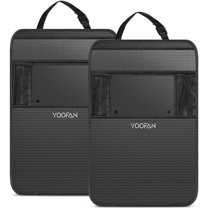 2PCS Organisateurs de Voiture Kick Mats, Imperméable Organisateurs de Voiture ,Protection Arrière de Siège Auto Support iPad