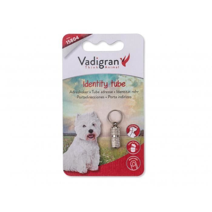 un tube porte adresse sur collier pour chien et chat - couleur argent-Nobby 3,000000