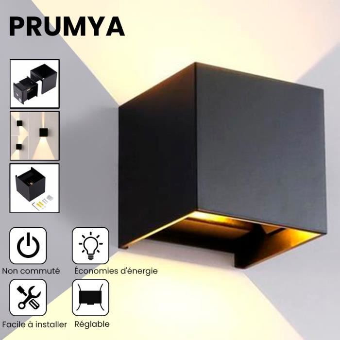 PRUMYA 12W LED Applique Murale Exterieur / Interieur, Detecteur de Movement PIR IP65 Moderne Lumière Blanche - Exterieur/Interie