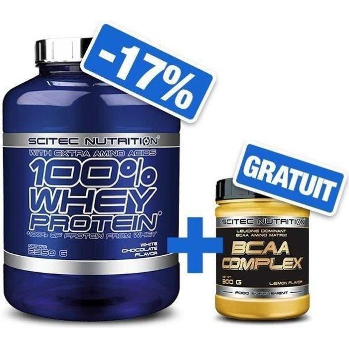 100% Whey Proteine 2350g CHOCO BLANC + BCAA 8.1.1 Complex 300g Scitec Nutrition