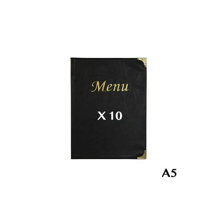 10 Protège-menus A5 Basic noir 8 Noir