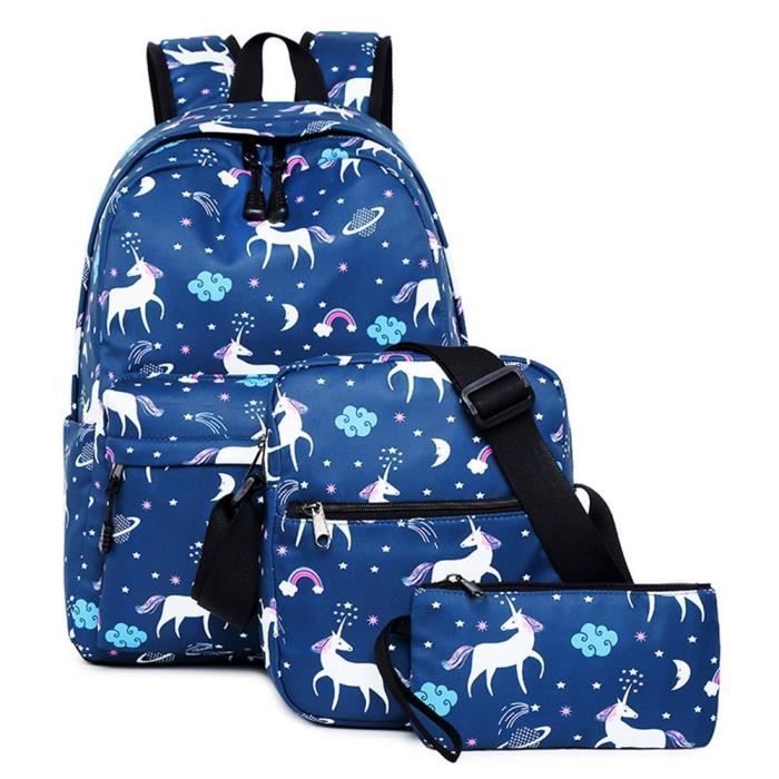 Sac à dos pour École Filles Les adolescents Sac de livre Ensemble Résistant à l'eau Ordinateur Portable Daypack‖3957