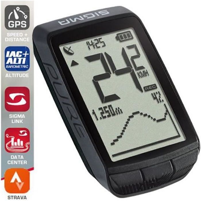 SIGMA SPORT Pure GPS - Compteur sans fil - noir